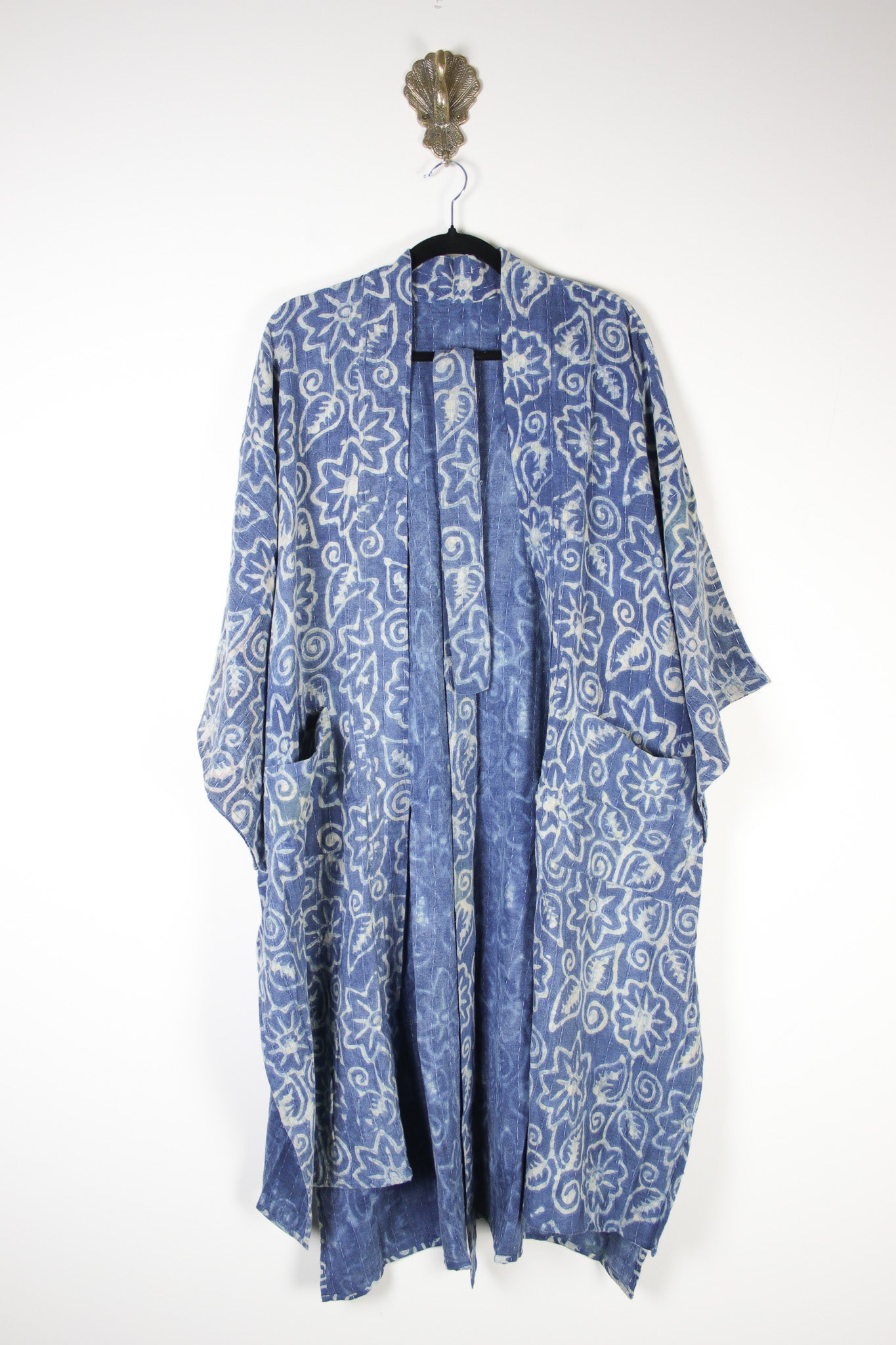 Stonewash Kantha Kimonos - Azure