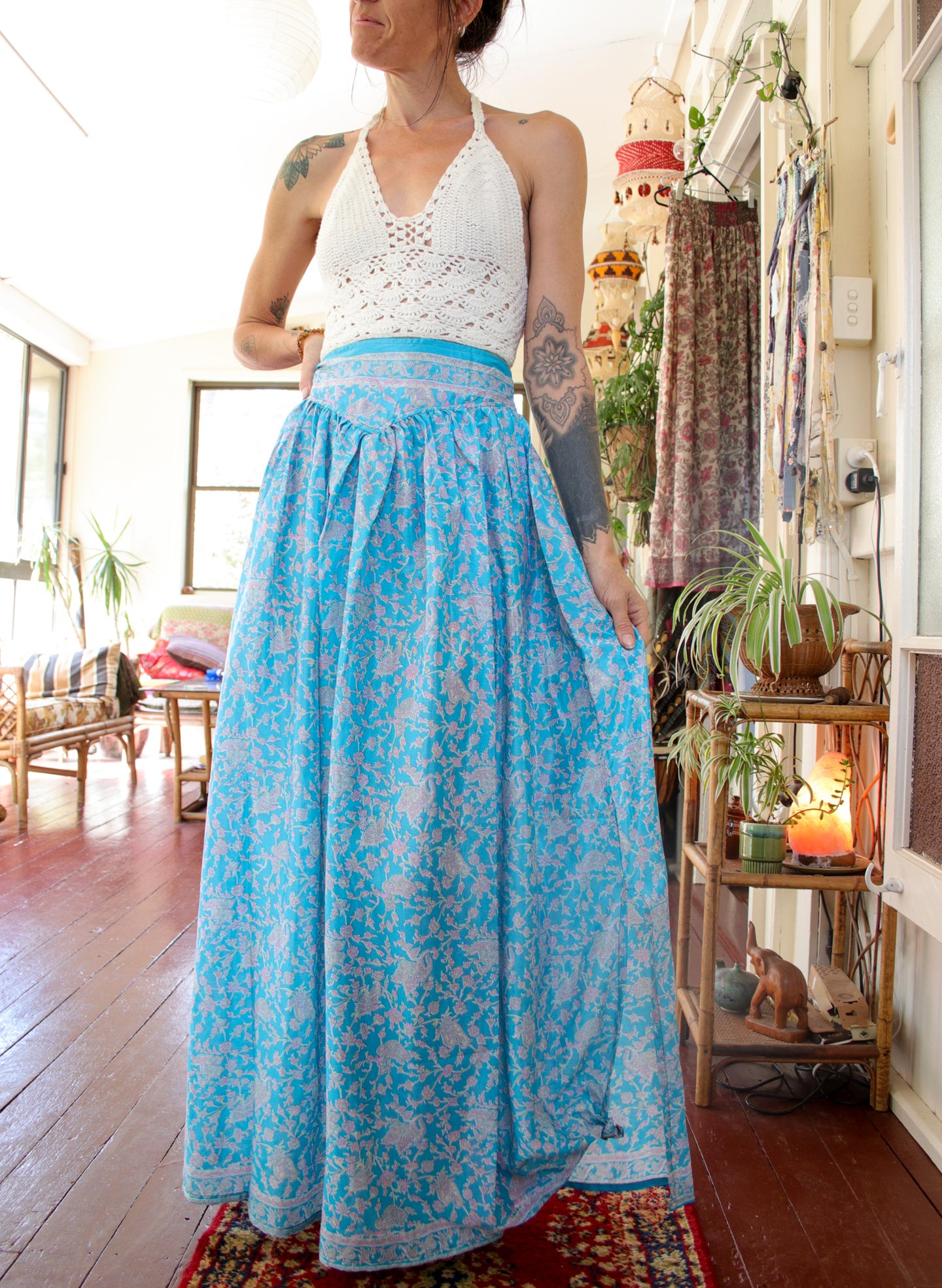 Eden Recycled Silk Skirt - Maxi - M (1048)