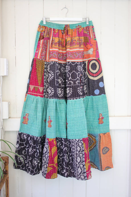 Spellbound Kantha Maxi Skirt M (3108)