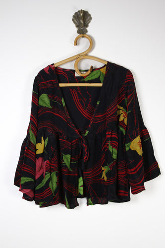Wildflower Silk Blouse S (15286)