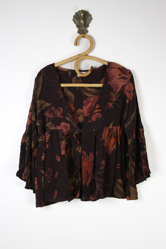 Wildflower Silk Blouse S (15292)